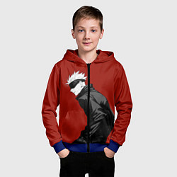 Толстовка на молнии детская Годжо Магическая Битва арт02, цвет: 3D-синий — фото 2