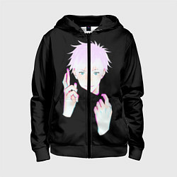 Толстовка на молнии детская ГОДЖО САТОРУ GOJO SATORU, цвет: 3D-черный