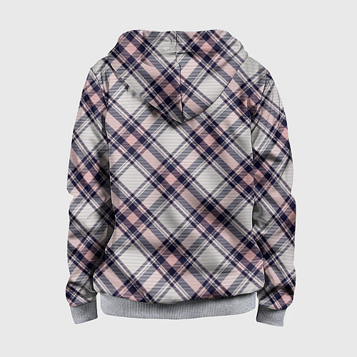 Детская толстовка на молнии Текстура в клетку / 3D-Меланж – фото 2
