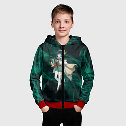 Толстовка на молнии детская Genshin Impact - Venti, цвет: 3D-красный — фото 2