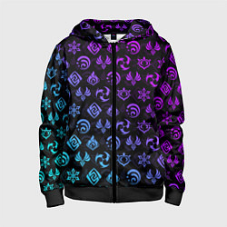 Детская толстовка на молнии GENSHIN IMPACT NEON