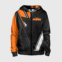 Толстовка на молнии детская KTM КТМ, цвет: 3D-черный