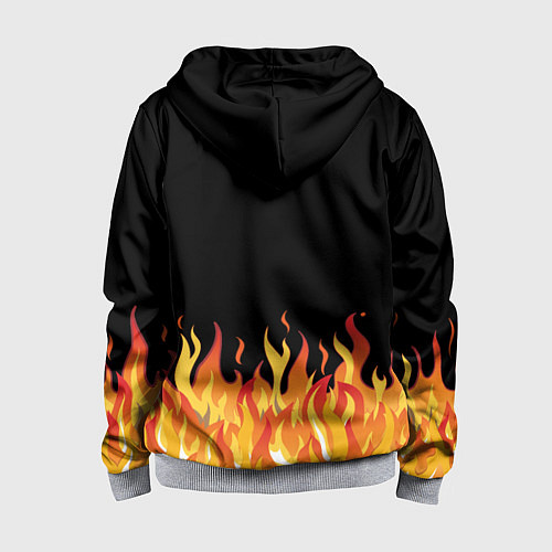 Детская толстовка на молнии ОГОНЬ И НИЧЕГО ЛИШНЕГО / 3D-Меланж – фото 2