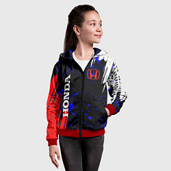 Толстовка на молнии детская HONDA, цвет: 3D-красный — фото 2