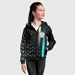 Толстовка на молнии детская МЕРСЕДЕС AQUA BLACK GRADIENT, цвет: 3D-черный — фото 2