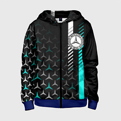 Толстовка на молнии детская МЕРСЕДЕС AQUA BLACK GRADIENT, цвет: 3D-синий
