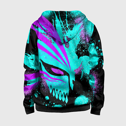 Детская толстовка на молнии БЛИЧ МАСКА ПУСТОГО НЕОН / 3D-Черный – фото 2