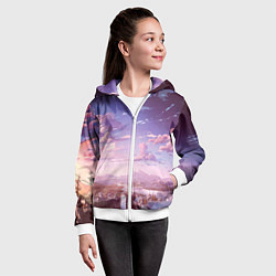 Толстовка на молнии детская Долина, цвет: 3D-белый — фото 2