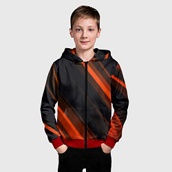 Толстовка на молнии детская ORANGE Black, цвет: 3D-красный — фото 2