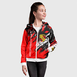 Толстовка на молнии детская PORSCHE ПОРШЕ ГРАНЖ, цвет: 3D-белый — фото 2