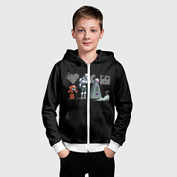 Толстовка на молнии детская Любовь, Смерть & Роботы, цвет: 3D-белый — фото 2
