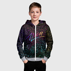 Толстовка на молнии детская AVICII АВТОГРАФ RAIBOW, цвет: 3D-меланж — фото 2
