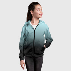 Толстовка на молнии детская Black and Blue gradient, цвет: 3D-черный — фото 2