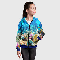 Толстовка на молнии детская Риф, цвет: 3D-синий — фото 2