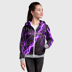 Толстовка на молнии детская GENSHIN IMPACT МОЛНИЯ НЕОН, цвет: 3D-меланж — фото 2