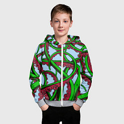 Толстовка на молнии детская Кракен Kraken, цвет: 3D-меланж — фото 2