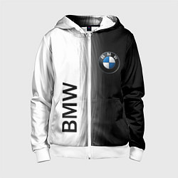 Детская толстовка на молнии Black and White BMW