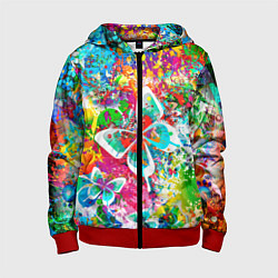 Толстовка на молнии детская ЯРКИЕ КРАСКИ, цвет: 3D-красный