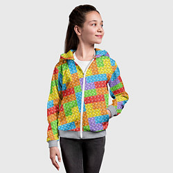 Толстовка на молнии детская POP IT SIMPLE DIMPLE, цвет: 3D-меланж — фото 2