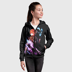 Толстовка на молнии детская ТАРТАЛЬЯ - GENSHIN IMPACT NEON, цвет: 3D-черный — фото 2