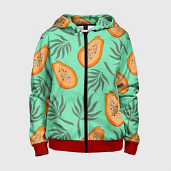 Толстовка на молнии детская Папайя, цвет: 3D-красный