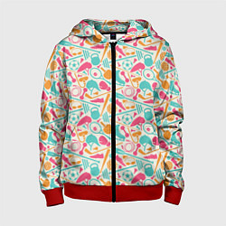 Толстовка на молнии детская Спорт, цвет: 3D-красный