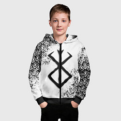 Толстовка на молнии детская БЕРСЕРК logo чб, цвет: 3D-черный — фото 2