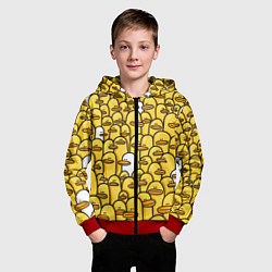 Толстовка на молнии детская Утки, цвет: 3D-красный — фото 2