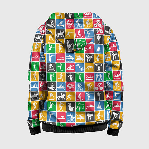 Детская толстовка на молнии СПОРТ / 3D-Черный – фото 2