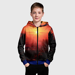 Толстовка на молнии детская УТРЕННИЙ РАССВЕТ НАД ОБЛАКАМИ, цвет: 3D-синий — фото 2