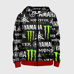 Толстовка на молнии детская YAMAHA X MONSTER SPORT, цвет: 3D-красный