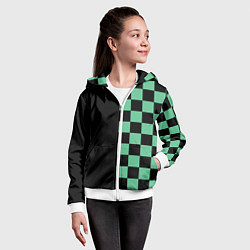 Толстовка на молнии детская КОСТЮМ TANJIRO KAMADO ТАНДЖИРО, цвет: 3D-белый — фото 2