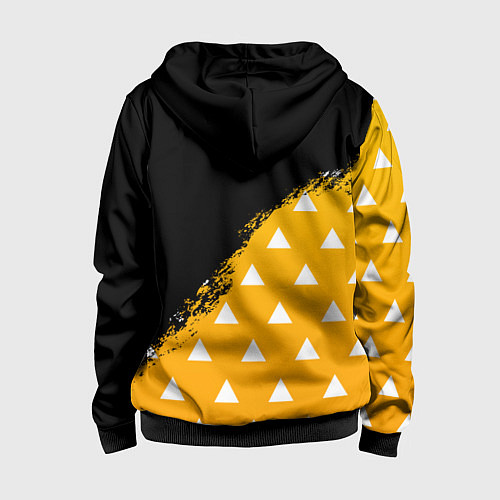 Детская толстовка на молнии КОСТЮМ ЗЕНИЦУ ZENITSU KNY / 3D-Черный – фото 2