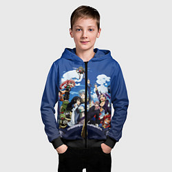 Толстовка на молнии детская Мое перерождение в слизь, цвет: 3D-черный — фото 2
