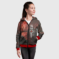 Толстовка на молнии детская Ghost of Tsushim Призрак Цусима Z, цвет: 3D-красный — фото 2