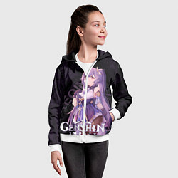 Толстовка на молнии детская Кэ Цин Genshin Impact, цвет: 3D-белый — фото 2