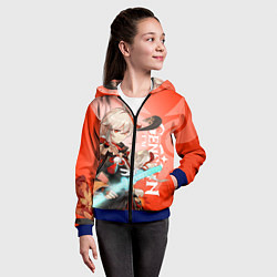 Толстовка на молнии детская Genshin Impact, Кадзуха, цвет: 3D-синий — фото 2