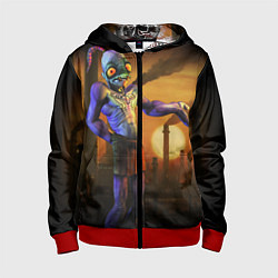 Толстовка на молнии детская Oddworld, цвет: 3D-красный