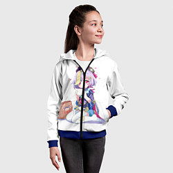 Толстовка на молнии детская Ци Ци из Genshin Impact, цвет: 3D-синий — фото 2
