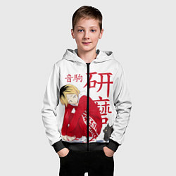 Толстовка на молнии детская Кенма Козуме, Haikyuu!!, цвет: 3D-черный — фото 2