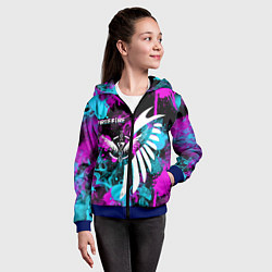 Толстовка на молнии детская FREE FIRE NEON, цвет: 3D-синий — фото 2