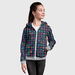 Толстовка на молнии детская Морской разноцветный узор, цвет: 3D-меланж — фото 2