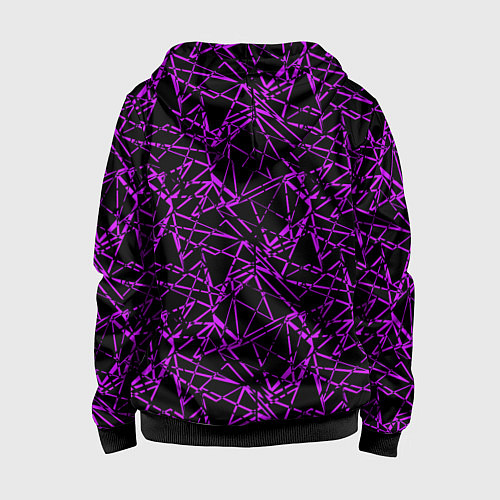 Детская толстовка на молнии Фиолетово-черный абстрактный узор / 3D-Черный – фото 2