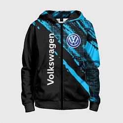 Толстовка на молнии детская Volkswagen Фольксваген, цвет: 3D-черный