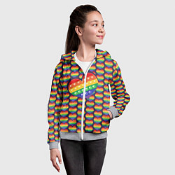 Толстовка на молнии детская Большое сердце ПОП-ИТа, цвет: 3D-меланж — фото 2