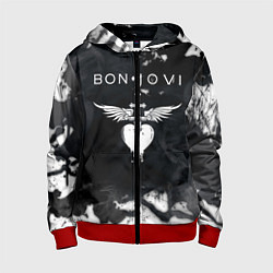 Толстовка на молнии детская BON JOVI БОН ДЖОВИ, цвет: 3D-красный