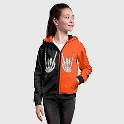 Толстовка на молнии детская Ладошки скелета, цвет: 3D-черный — фото 2
