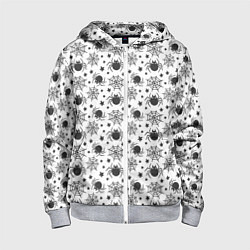 Толстовка на молнии детская Patern Halloween 9, цвет: 3D-меланж