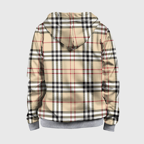 Детская толстовка на молнии Клетчатый принт в стиле Burberry / 3D-Меланж – фото 2