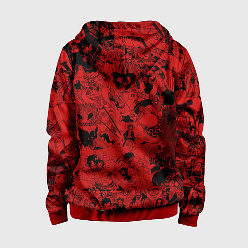 Детская толстовка на молнии Ророноа Зоро, One Piece / 3D-Красный – фото 2